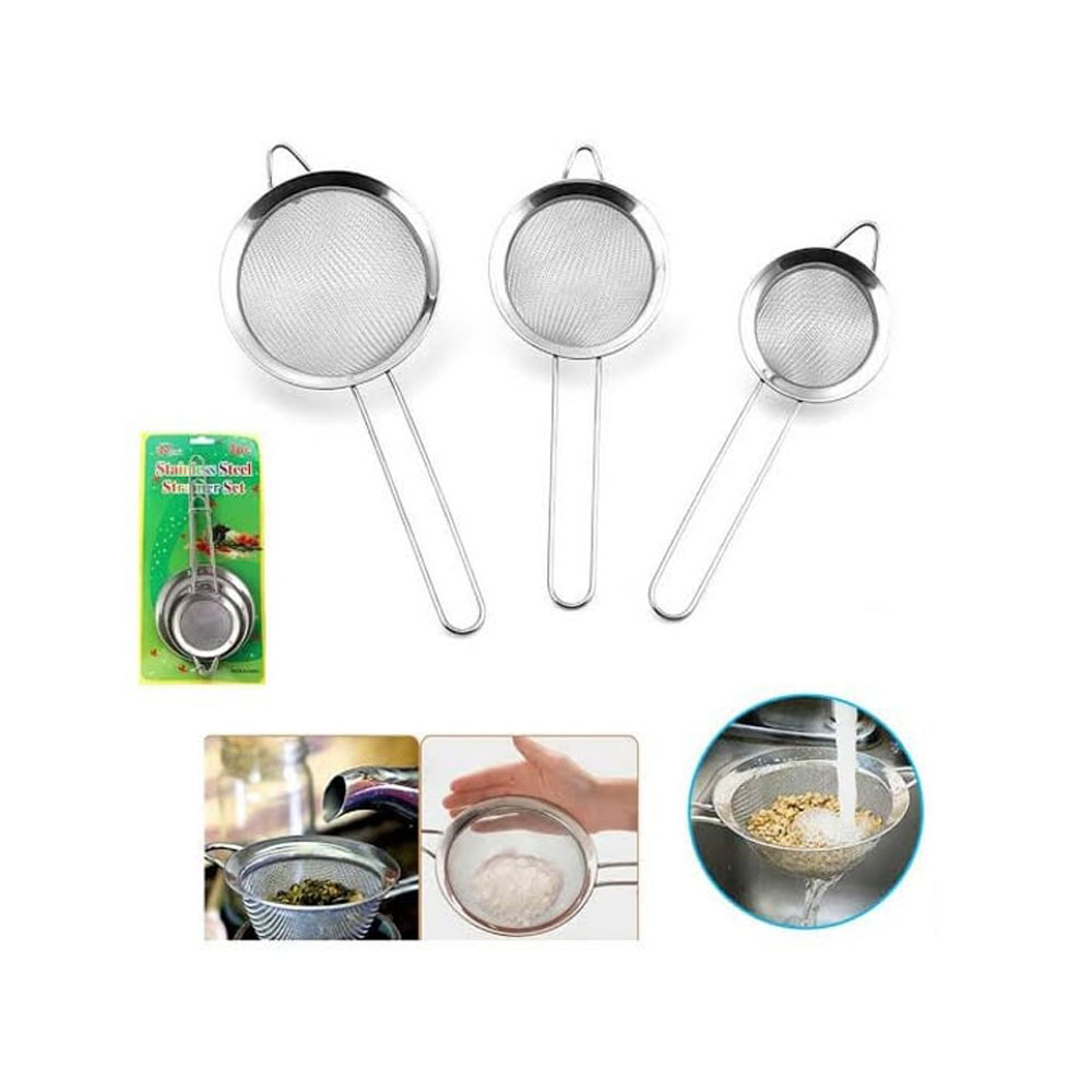 تفاله گیر 3 عددی استیل سایز متوسط 1075-4