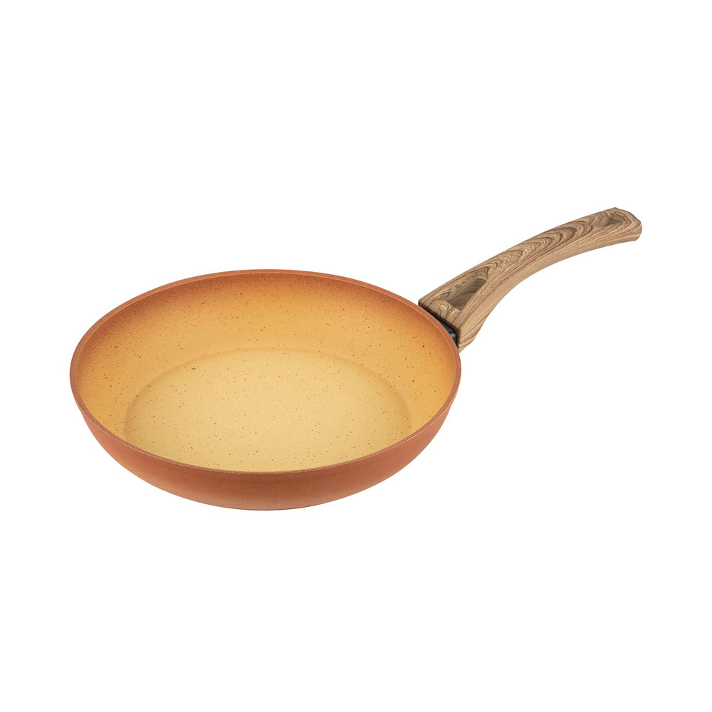 ماهیتابه گرانیتی نارنجی دسته بامبو 4568-25
