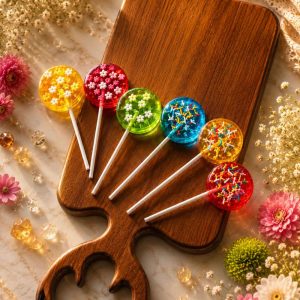 آب نبات چوبی رنگی
