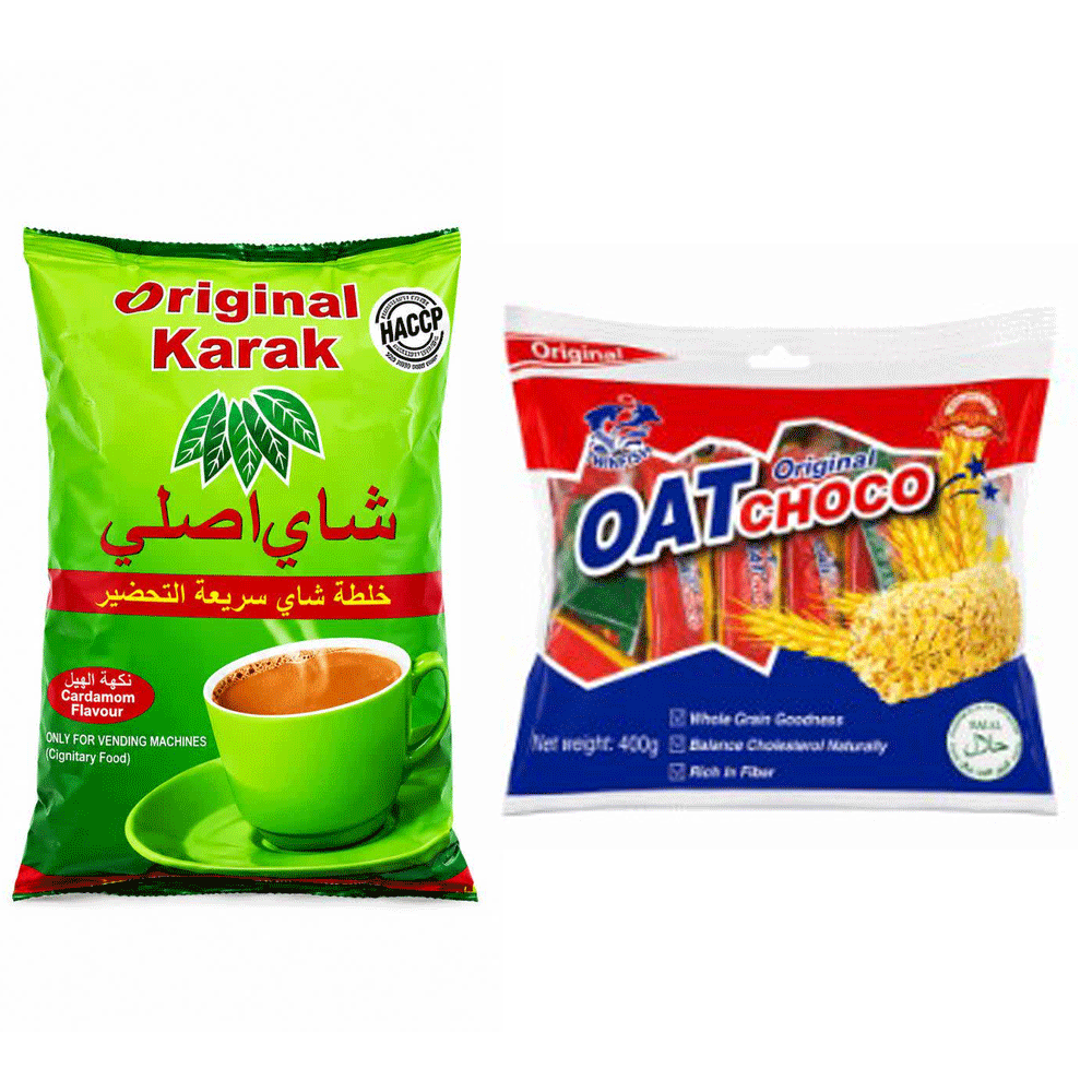 پک اقتصادی پودر چای کرک اصلی و شکلات میکس غلات اوت چوکو